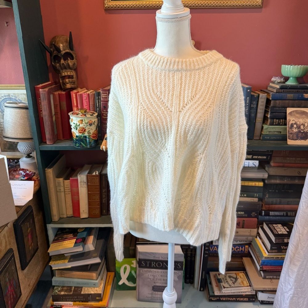Madewell Sweater Alpaca Blend Large Creamy White Knit Soft Crewneck
